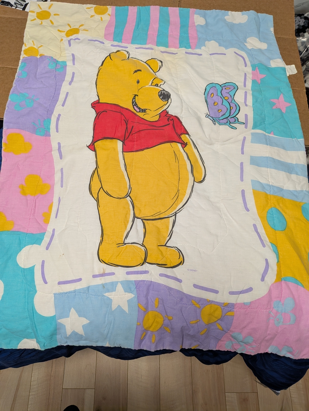Retro 90s Winnie The Pooh Baby Blanket